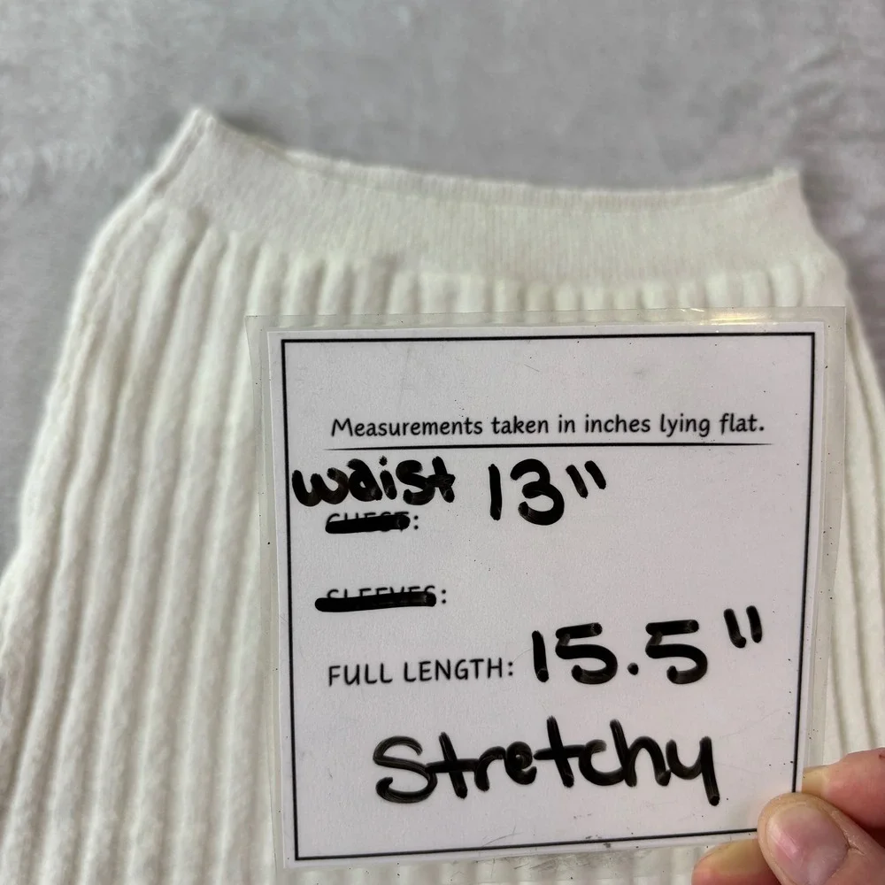Free People Women's Sweater Mini Skirt Size M Cream‎ Ribbed Knit Cozy Soft